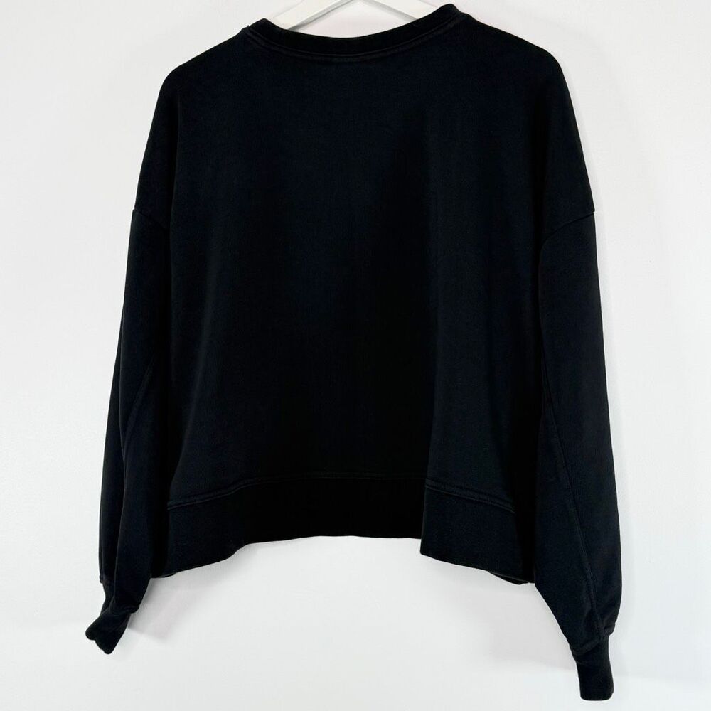 Nike Training Boxy Fit Crewneck Cropped Slouchy Chenille Logo Swoosh Sweat Shirt - Picture 2 of 9